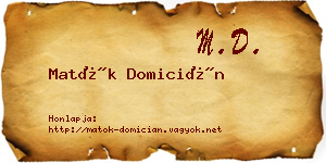 Matók Domicián névjegykártya